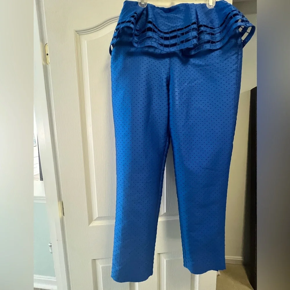 Sachin & Babi Noir Cobalt blue Strapless Peplum Textured Jumpsuit NWT - Picture 7 of 8